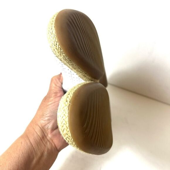 Clarks Collection Women 10M Comfort Casual White Leather Espadrille Slip On Flat - Picture 6 of 10